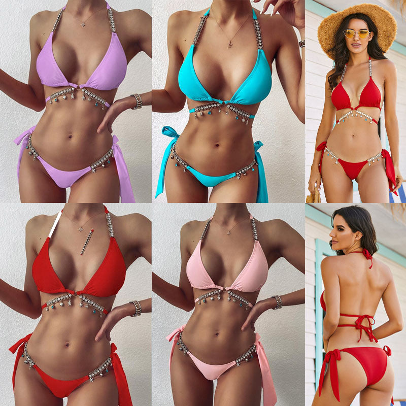 Bikini Été 2025 Orné de Cristaux Diamant