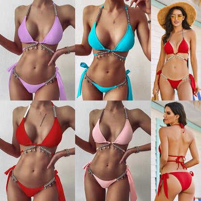 Bikini Été 2025 Orné de Cristaux Diamant