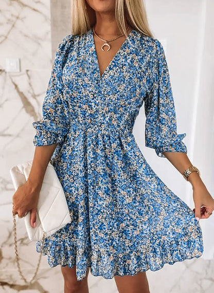 Robe Mini Élégante à Fleurs - Collection Printemps 2025
