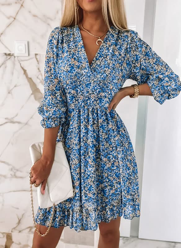 Robe Mini Élégante à Fleurs - Collection Printemps 2025