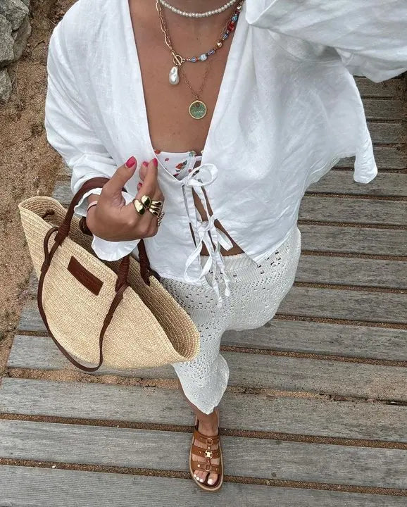 OLIVIA | Chemisier chic à manches bouffantes pour un style féminin et moderne - Luviera Fashion