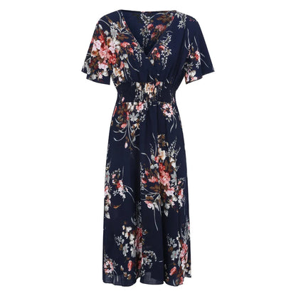 Robe grande taille en chiffon à motifs floraux