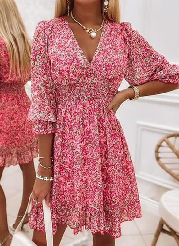 Robe Mini Élégante à Fleurs - Collection Printemps 2025