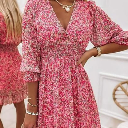 Robe Mini Élégante à Fleurs - Collection Printemps 2025
