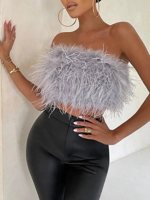 Bandeau Boho Élégant avec Détails en Plumes – Luna