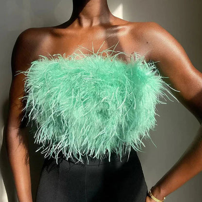 Bandeau Boho Élégant avec Détails en Plumes – Luna