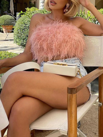 Bandeau Boho Élégant avec Détails en Plumes – Luna