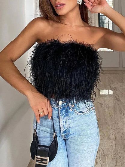 Bandeau Boho Élégant avec Détails en Plumes – Luna