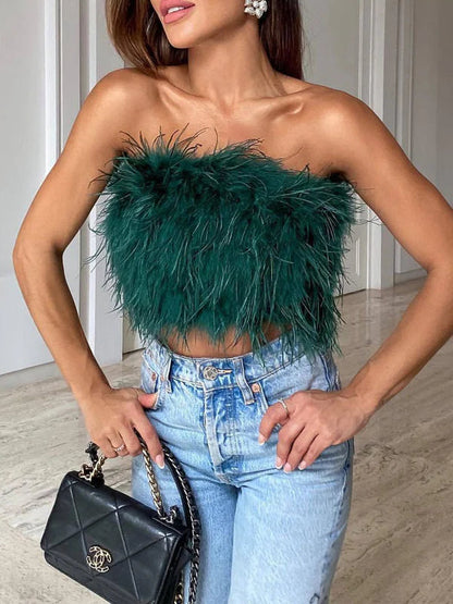Bandeau Boho Élégant avec Détails en Plumes – Luna