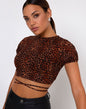 Top court imprimé animal pour femme - Collection été 2025
