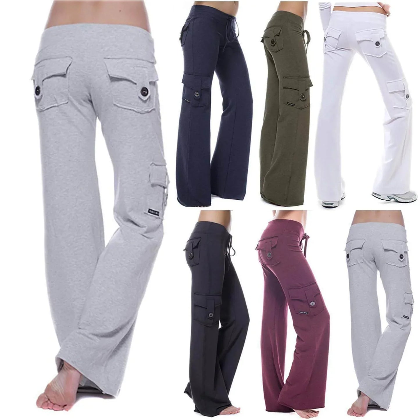 Isabella Femmes Pantalon Cargo Bootcut avec Poches