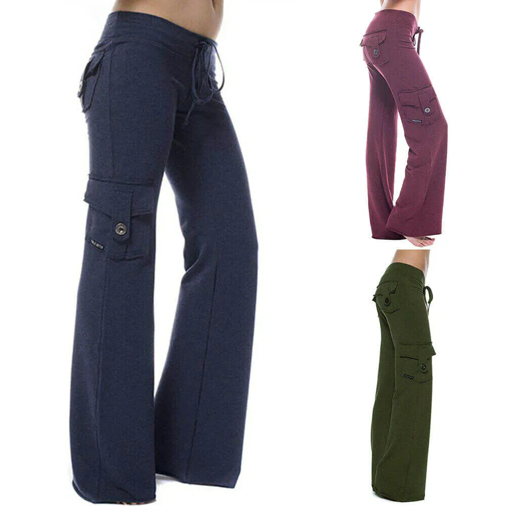 Isabella Femmes Pantalon Cargo Bootcut avec Poches
