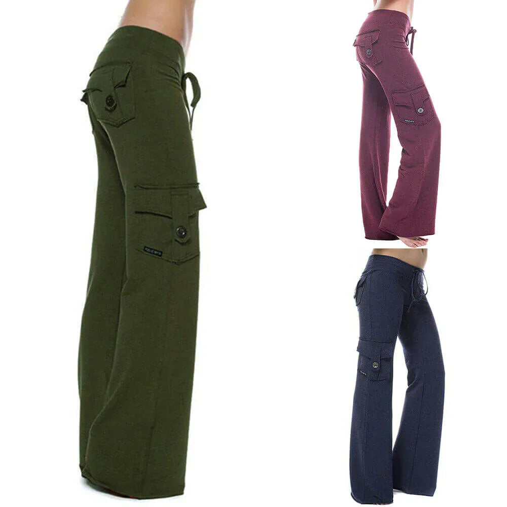 Isabella Femmes Pantalon Cargo Bootcut avec Poches
