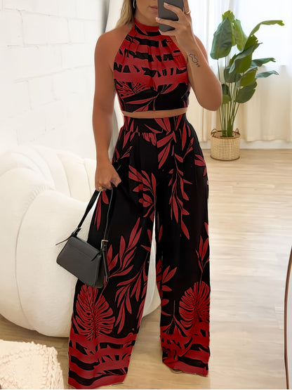 Hildur | Ensemble de deux pièces avec motif tropical