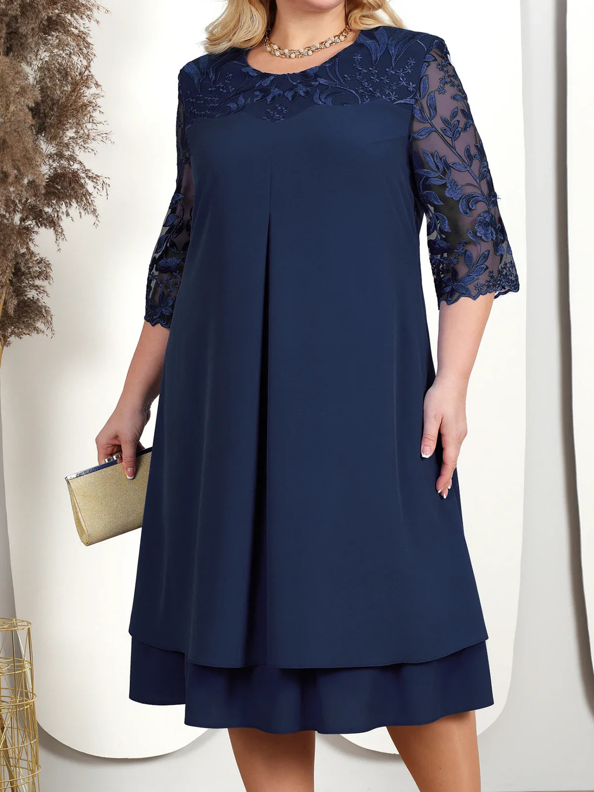 Robe de soirée brodée grande taille