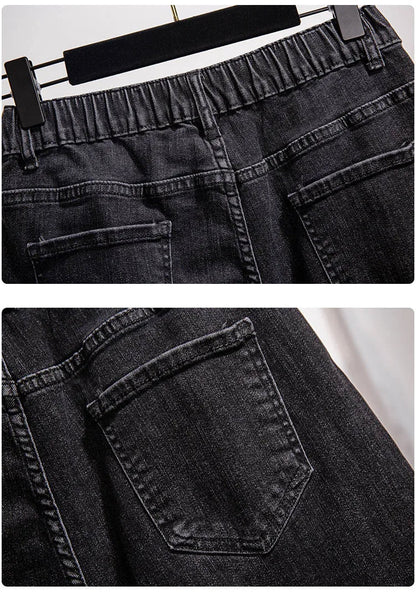 Shorts en jean taille haute décontractés, grande taille pour l'été 2025