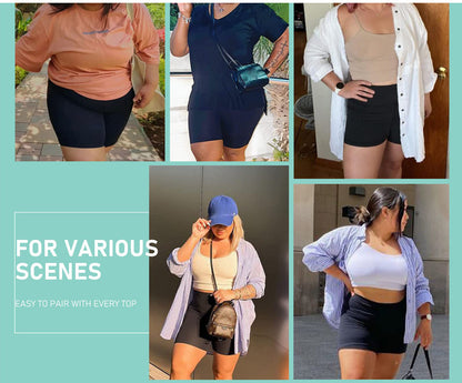 Shorts de vélo CurveFit grande taille à taille haute pour l'été 2025