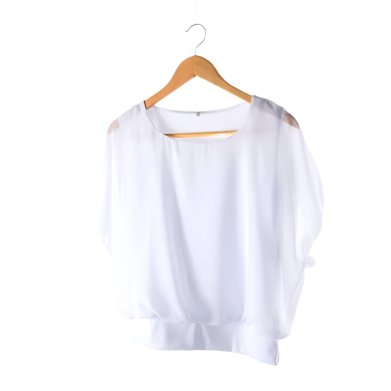 Blouse en Chiffon Femme à Manches Volantes – Modèle Ariana