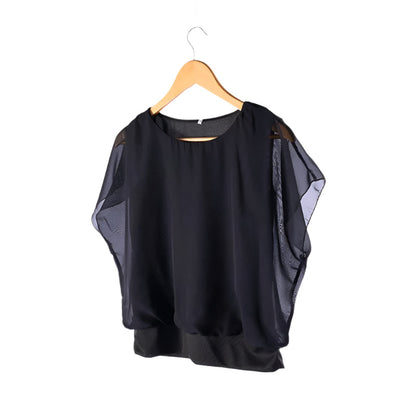 Blouse en Chiffon Femme à Manches Volantes – Modèle Ariana