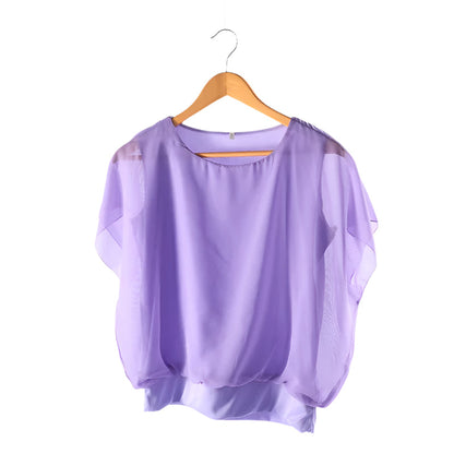 Blouse en Chiffon Femme à Manches Volantes – Modèle Ariana