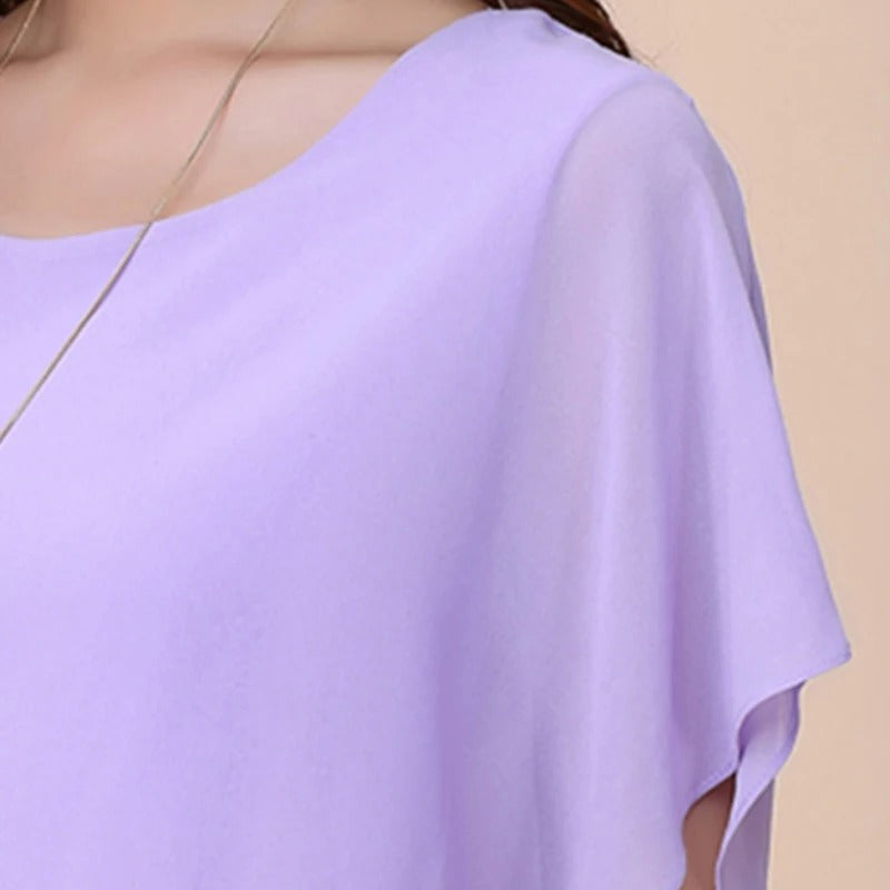 Blouse en Chiffon Femme à Manches Volantes – Modèle Ariana