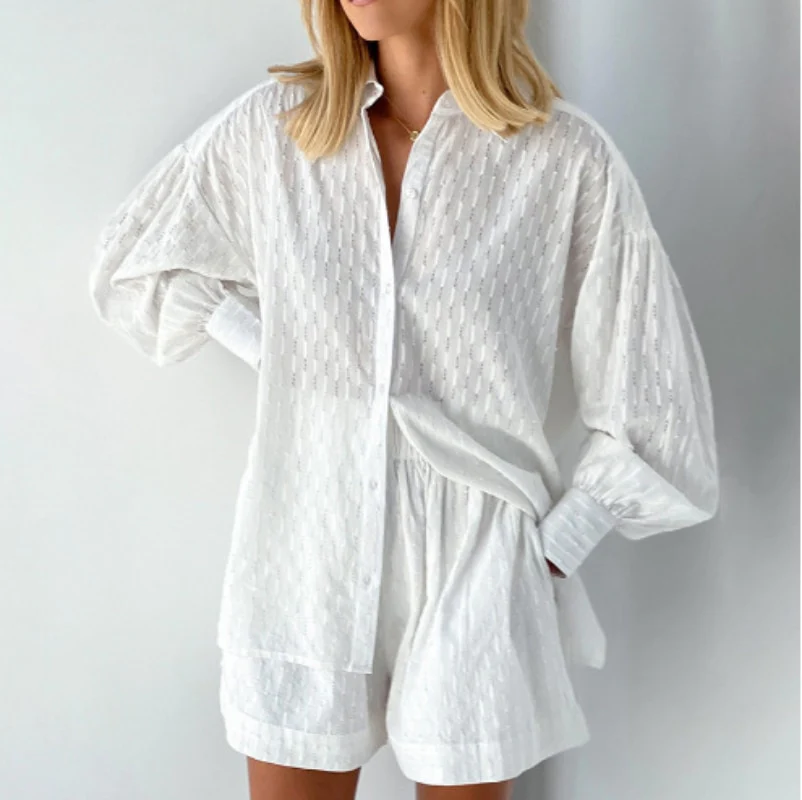 Ensemble d'été 2 pièces : blouse et shorts