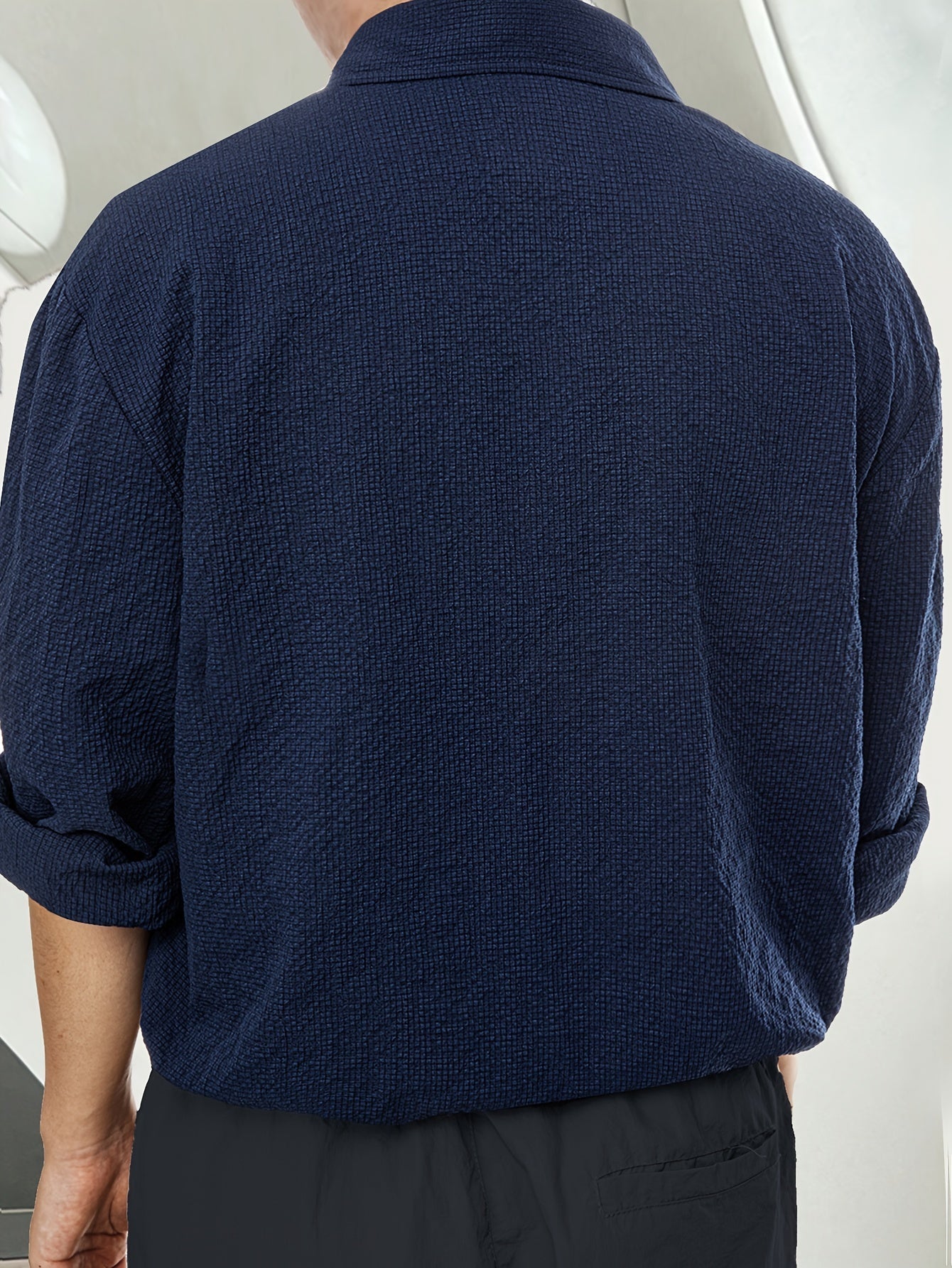 Chemise bleue printanière pour hommes avec poche poitrine - Milo