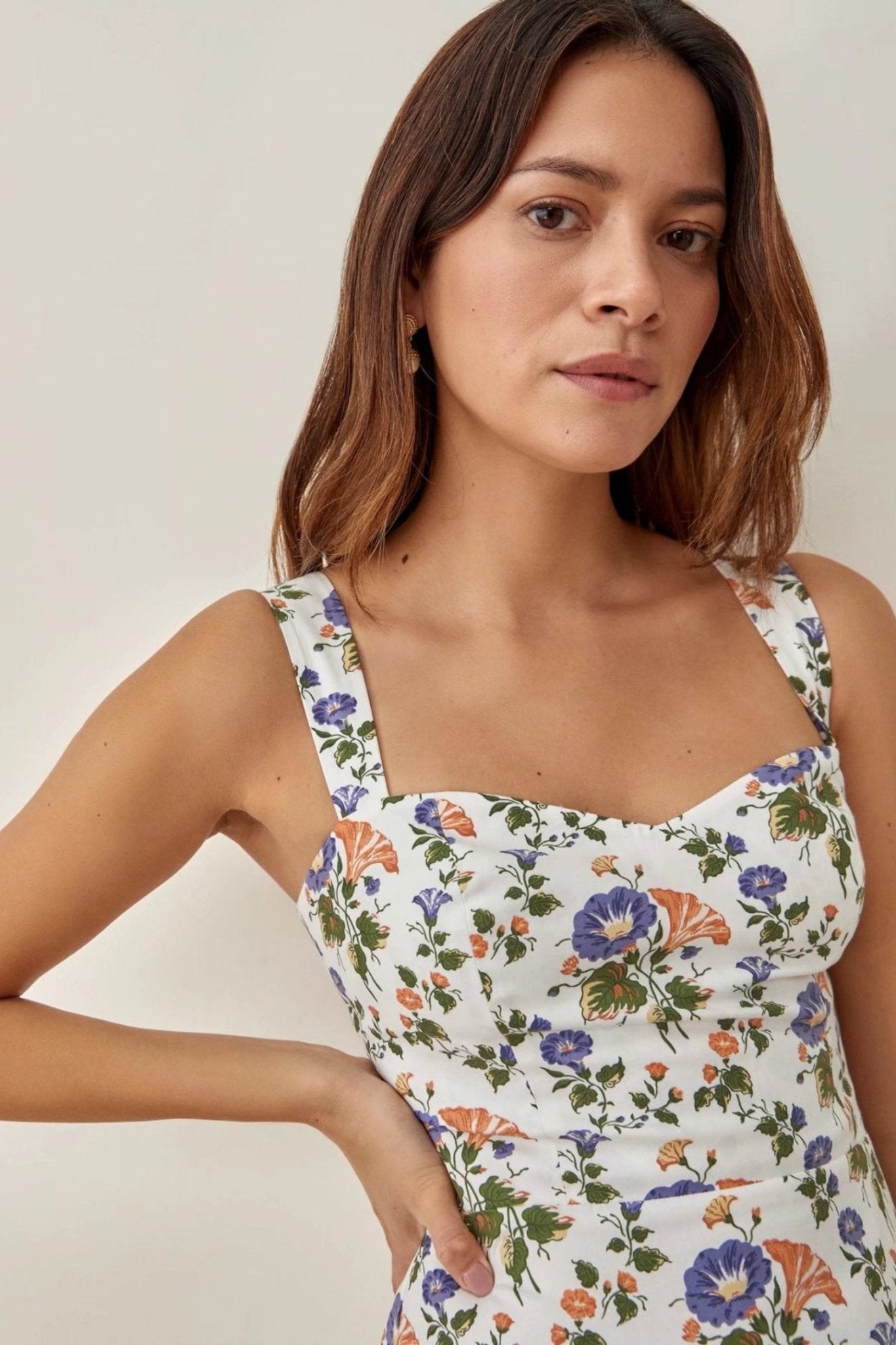 Robe Midi Évasée à Bretelles Imprimée – Norelle