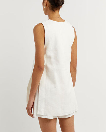 Ensemble d'été féminin avec gilet sans manches et shorts taille haute – Sylvie