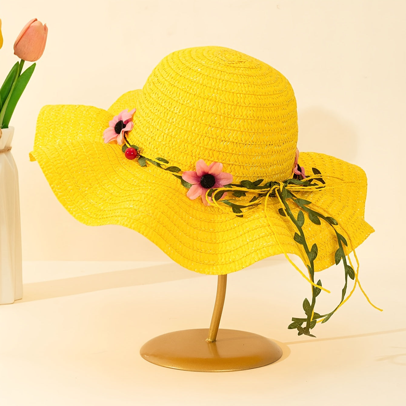 Chapeau d'été pour femmes avec motifs floraux et fruités – Solène