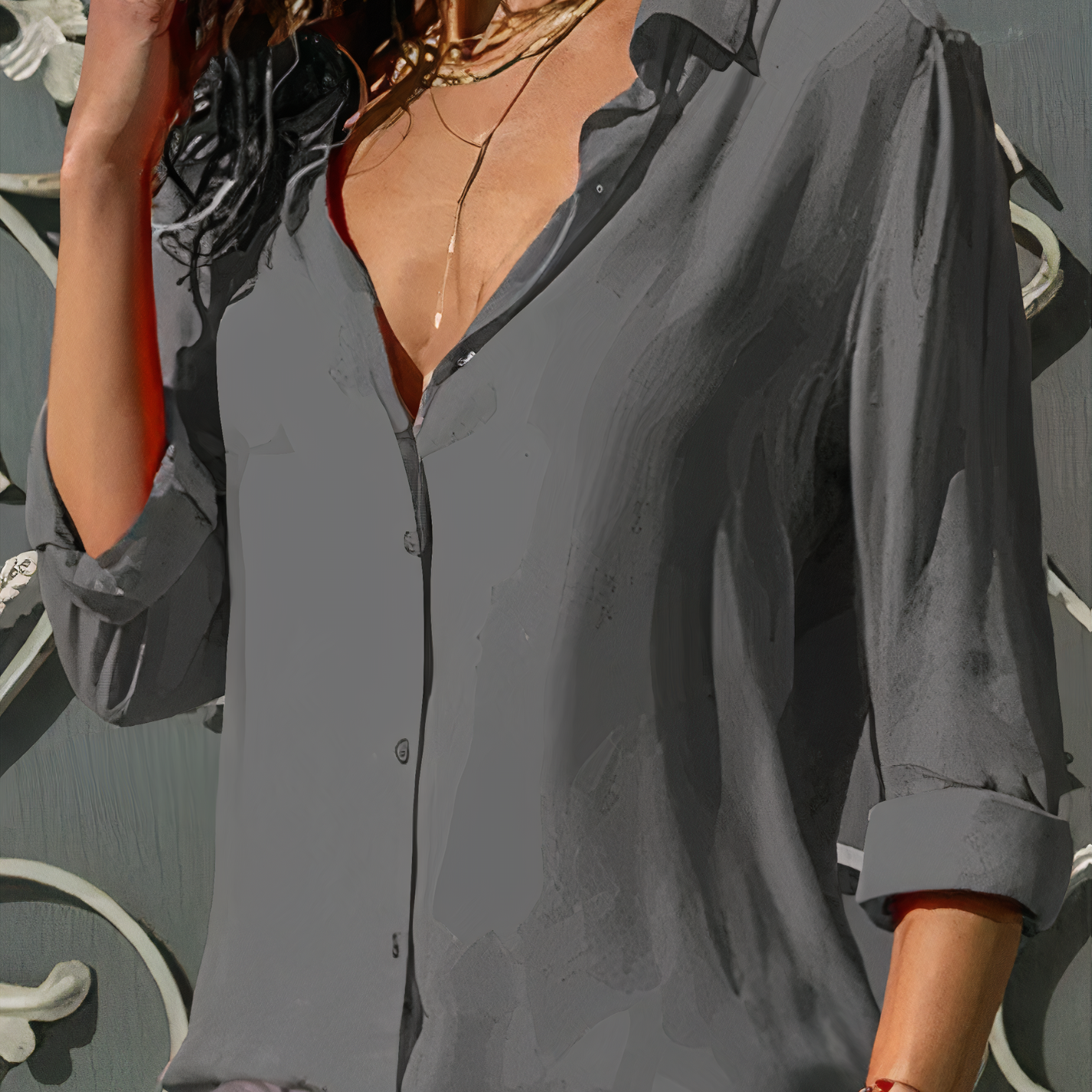 Blouse en chiffon printanière 2025 - Modèle Lara