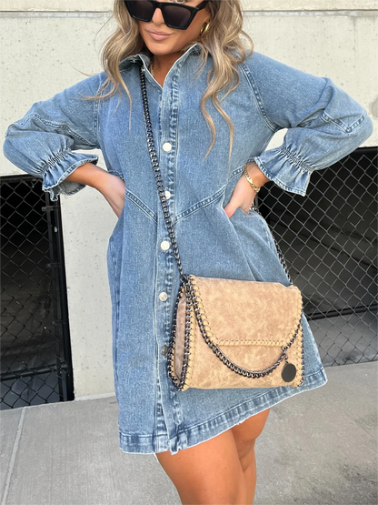 EVY - Robe en jean à manches