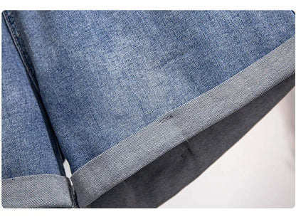 Shorts en jean taille haute décontractés, grande taille pour l'été 2025