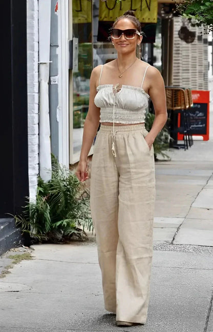 Pantalon léger en lin pour femmes pour l'été – Mira