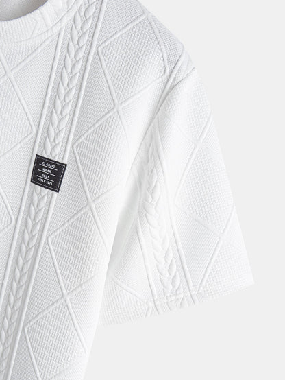 Ensemble T-shirt à manches courtes et shorts à motif géométrique