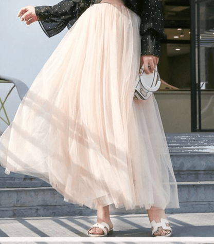 Jupe Maxi en Tulle pour Femmes - Superposée, Taille Haute - Élégante et Aérée