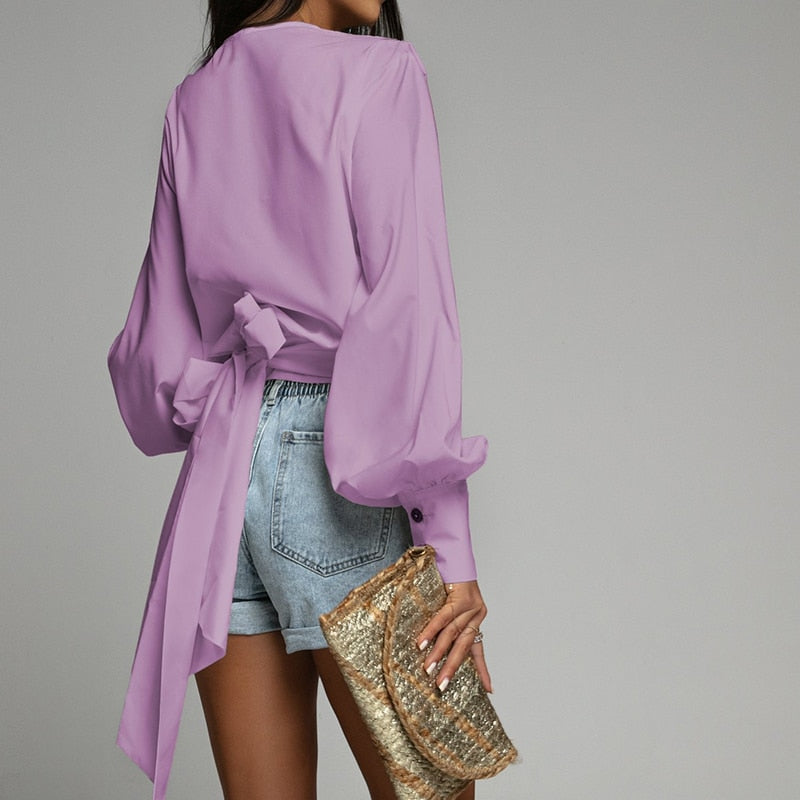 BLOUSE À MANCHES LANTERNES POUR FEMMES