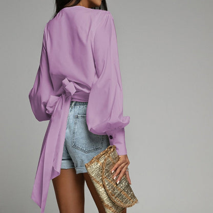 BLOUSE À MANCHES LANTERNES POUR FEMMES