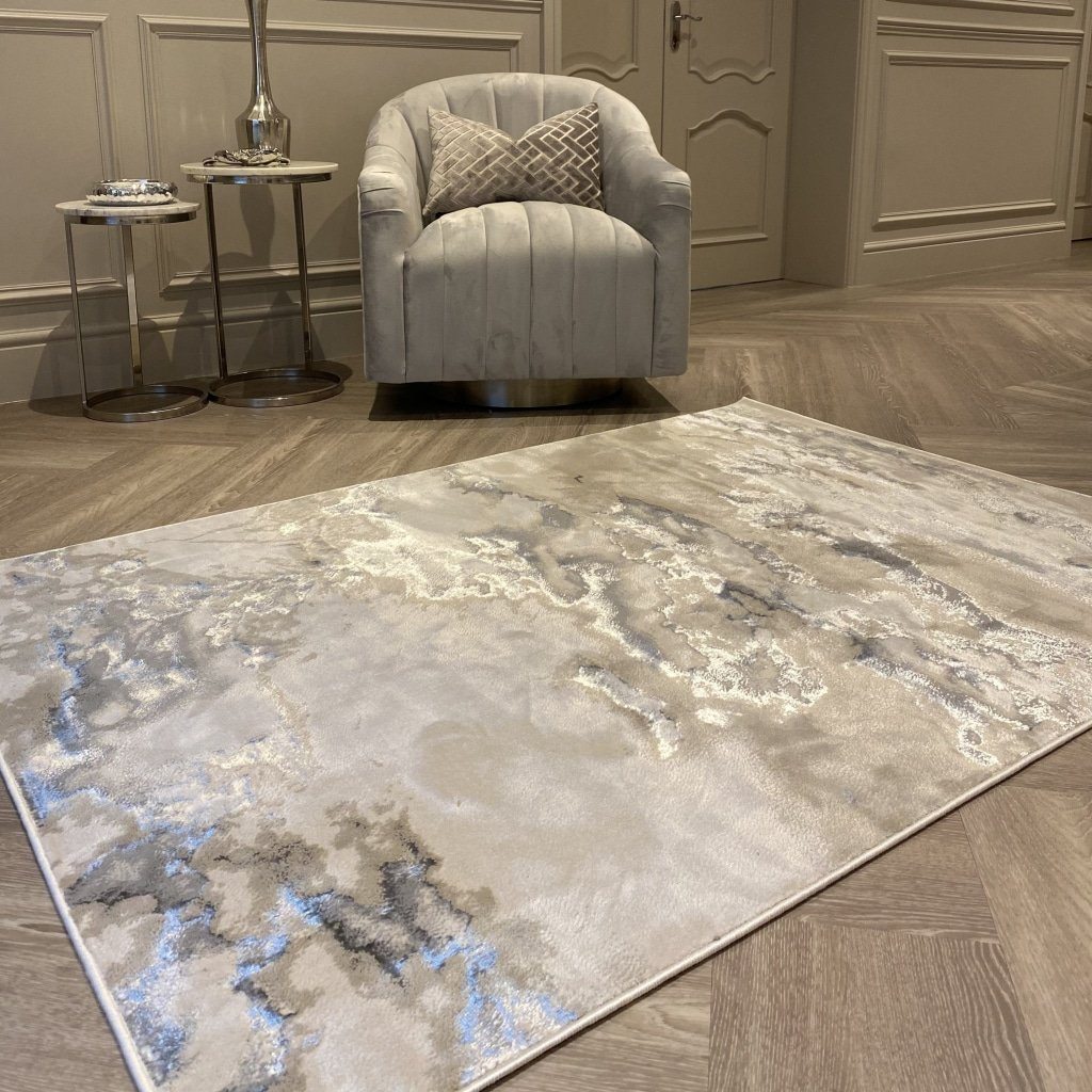 Tapis Maia en marbre aux nuances de gris et d'argent !