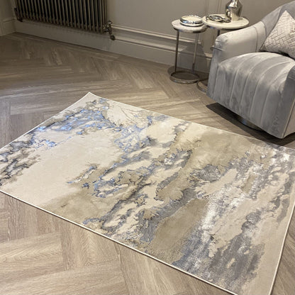 Tapis Maia en marbre aux nuances de gris et d'argent !