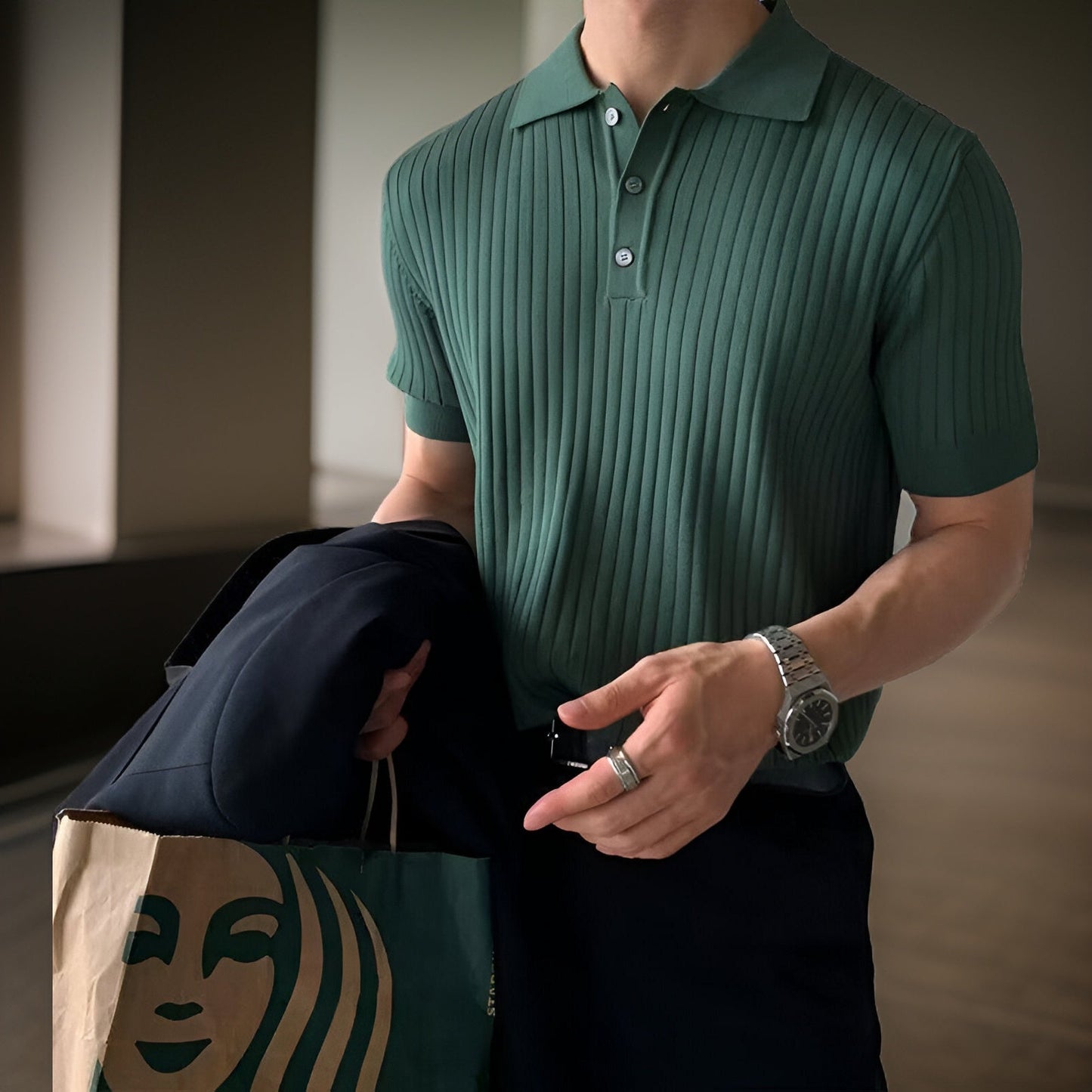 LÉO | Ensemble polo et pantalon élégant pour homme - Luviera Fashion