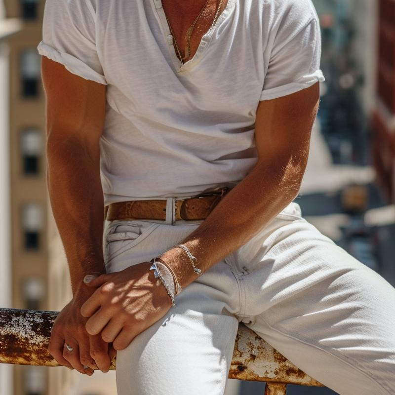 Bastian | T-shirt Henley décontracté à manches courtes