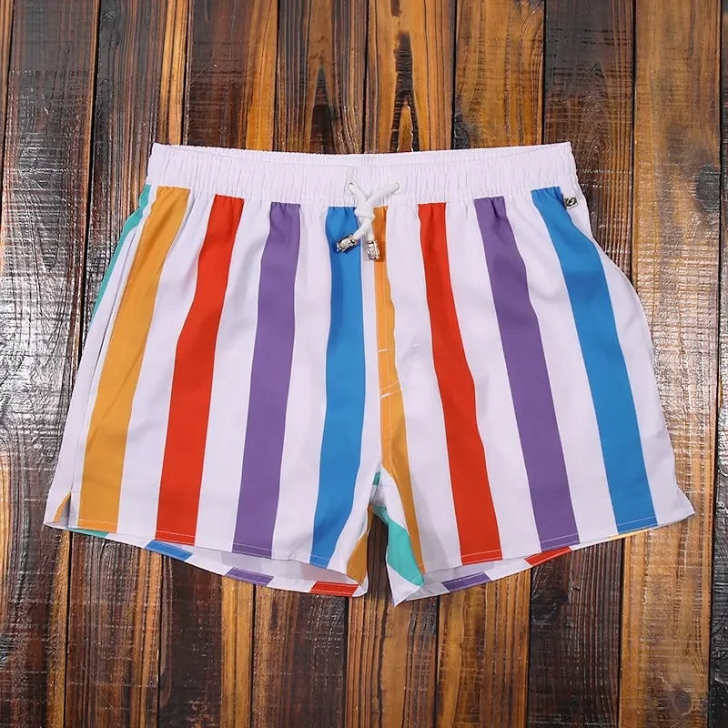 Shorts rayés pour hommes avec taille élastique – Matteo