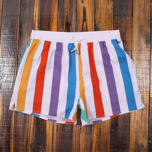 Shorts rayés pour hommes avec taille élastique – Matteo