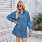 Robe chemise en denim décontractée à boutons – Modèle Lianne